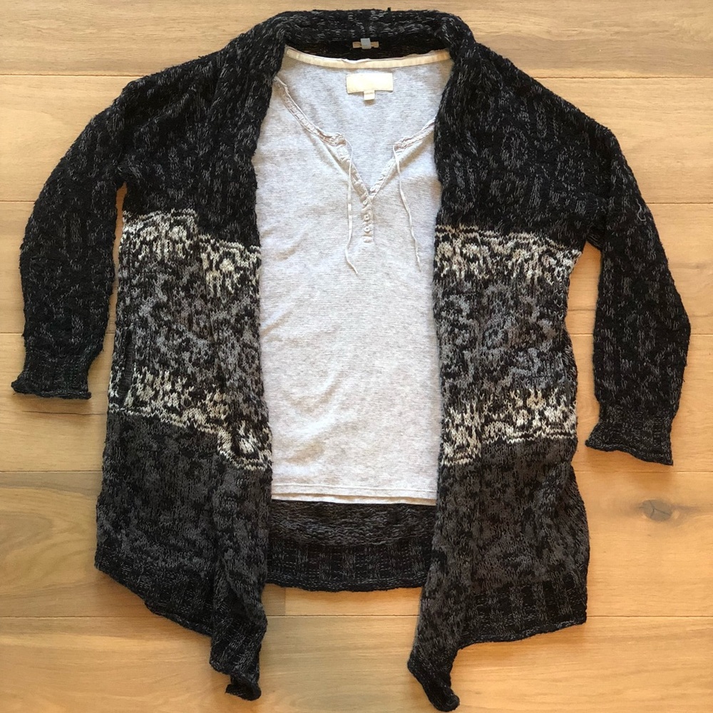 Urban Outfitters Black & Grey Long Cardigan